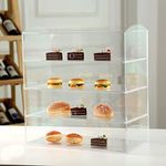 Acrylic Bakery Pastry Display Case Stand Cabinet Cakes Donuts Cupcakes Pastries (H520mm x W490mm x D240mm)