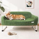 Aurapaws Chew-Proof Elevated Dog Bed with Bolster Cushion for Medium Dogs