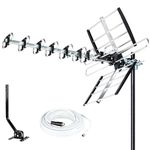 Five Star HDTV Antenna 2024 Newest Version VHF/UHF 4K 200 Miles Range with Antenna Splitter Support 4 Tvs & 40ft RG6 Cable, ATSC 3.0 Ready, Mounting Hardware Included