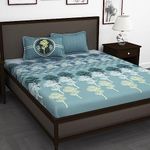 Story@Home Bedsheet for King Size Bed | 240TC | Floral | Blue | 1 Piece Cotton bedsheets for King Size Bed with 2 Pillow Covers (270 x270cm) Perfect for Festive Gifting | 100% Cotton bedsheet