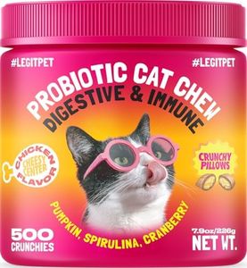 LEGITPET Daily Probiotic Cat Chews for Digestive & Gut Health – Supports Healthy Digestion & Immune System – Crunchy Chews with Creamy Center – Chicken Flavor, 500 Chews
