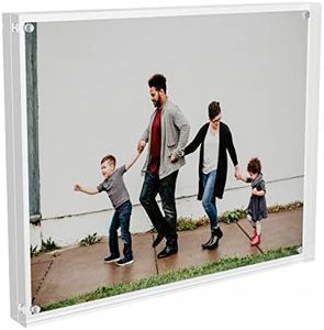 Sezanrpt 8x10 Picture Frame, Acrylic Photo Frame for Love Memories, Family Happiness, Pet Pictures, Stamps Collection, Cash, Specimen Display, Two 8x10 Acrylic Block in 12mm + 12mm