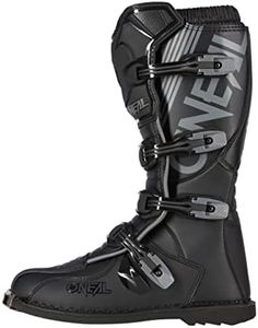 O'NEAL Kids Motocross Boots TRIBUTE Youth Boot I MX Enduro I Motocross Boots Kids with Metal Sole Protection & Adjustable Buckles I Black I Size 38