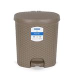 KOLORR Magnum Plastic Pedal Dustbin Medium Size Trash Can Garbage Waste Bin with Lid for Home Kitchen Office Bathroom & Washroom - 14 Liters (LT Brown)