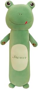 21.6Inch Long Frog Plush Body Pillow, Cute Green Frog Stuffed Animals Soft Plushies, Kawaii Big Squishy Sleeping Pillow Doll