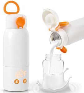 Portable Bottle Warmer for Travel, 12oz Large Capacity Fast Heating Breast Milk, Water & Formula On The Go Baby Bottle Warmer Accurate Temp Control with 4 Levels Long Battery Life for Car & Airplane
