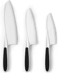 Zulay 3-Piece Kids Knife Set for Real Cooking & Baking - Toddler Knives for Cutting Fruits, Veggies, & Cake - Children’s Montessori Knife with Serrated Edges - Safe & Fun Lettuce Knife (Black)