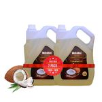 VAIGARAI Wood Pressed Coconut Oil | Coconut Oil Cold Pressed | Nariyal Oil | Pure Coconut oil | Cold Pressed Coconut Oil for cooking/Oil Pulling/Boby Massage (5000 Ml Each - Pack Of 2)