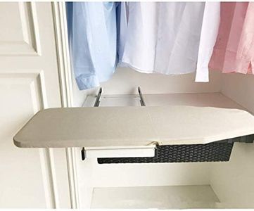 Tcatec Retractable Pull Out Ironing Board with Cabinet Built in Fold Down Iron Drawer Mounted Padding Cover for Space Saving 82 * 31CM, 82 x 31CM (04-0004)