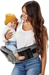 Tushbaby - Safety-Certified Hip Seat Baby Carrier - Mom’s Choice Award Winner, Seen on Shark Tank, Ergonomic Carrier & Extenders for Newborns & Toddlers (Carrier, Grey)