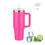 BUXIUGAN Tumbler, Insulated Stainless Steel Water Bottle with Straw and Handle | Iced Coffee Travel Mug | Leak Proof Vacuum Quencher for Hot Iced Coffee | Gift for Anyone（40oz）