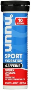 Nuun Sport + Caffeine: Electrolyte Drink Tablets, Cherry Limeade, 1 Tube (10 Servings)