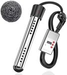 AMZYYDS 2000W Immersion Water Heater, Electric Submersible Water Heater with Timer,Portable Electric Heater Stainless Steel Guard for Home Outdoor Travel Camping Home Instant Water Heater (black)