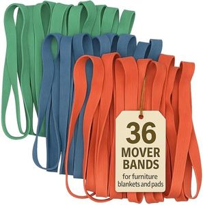 36 Pack Mover Blanket Rubber Bands - Extra Large Rubber Bands for Moving Blankets and Furniture - Variety of Sizes 26in, 30in & 42in - 36 Moving Bands Total - kitchentoolz