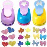 Circle Punch DIY Handmade Paper Puncher, 3Pcs DIY Craft Punch Shape Circle Punch,Paper Punch Hand Punched Scrapbook Punch,Craft Heart Shape Punch Scrapbook Paper Cutter,DIY Craft Shaper Puncher