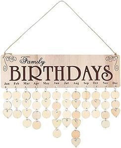 Kisangel DIY Birthday Plaque 1 Set DIY Wooden Family Birthday Reminder Calendar Board Wall Hanging Calendar Plaque Birthday Plaque for Home DIY Calendar