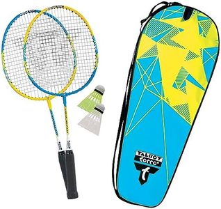 Talbot-Torro Badminton-Set 2-Attacker Junior, Kids Badminton Set, 2 Shortened Rackets 53cm, 2 Shuttles, in a Carrybag