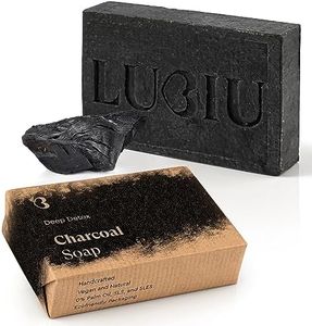 lubiu Savon au Charbon Actif 100g - Savon Noir Naturel Bio - Savon Noir Visage - Savon Artisanal - Savon Visage Acné - Charcoal Soap Deep Detox