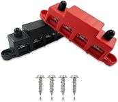 Young Dance 250A 12V BusBar 3/8" Power Distribution Block 4 Studs Junction Block Automotive Marine Battery Busbar Terminal Block with Cover 12 Volt Negative&Positive