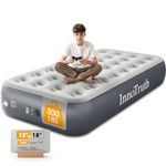 InnoTruth Pvc Twin Air Mattress with Built-in Pump, 13" Raised Comfort, Durable Inflatable Bed for Home & Guests, Easy Setup, Ideal for Travel & Camping, Dark Gray