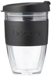 BODUM 11889-01S JOYCUP Travel Mug, double wall, 0.3 l, black band, Plastic