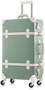 Unitravel Valigia Vintage Bagaglio Retro Trolley Case 4 Ruote Carry On Valigia Numero Blocco, Verde, XL (72cm - 55L)