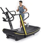 Curved Treadmill with 6-Level Resistance Knob – Self Powered Manual Running Machine, 5-Layer Shock-Absorbing Belt, Digital Monitor for Home Gym & Light Commercial Use