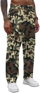 COOFANDY Men Cargo Pants Casual Outdoor Hiking Pants Athletic Joggers Sweatpants Khaki Camo