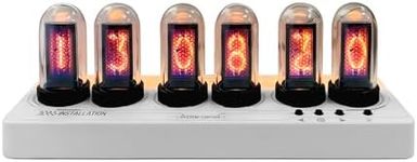 Lonyiabbi Electronic LED Glow Tube Clock Simulation Nixie Tube Clock 9V Alarm Clock USB Powered Home Decoration Gift