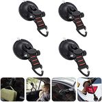 4 Pieces Heavy Duty Suction Cup Anchor with Securing Hook Tie Down, Camping Tarp Accessory as Car Side Awning, with Securing Hook Strong Power for RV Awning Boat Camping Trap