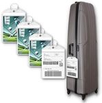 Golf Bag Luggage Tag - Extra Large 9" x 6", Waterproof Plastic Zipper Pouch, PVC Bag Tags for Golf Bag - Sealable Label Holder for Golf Bag (4)