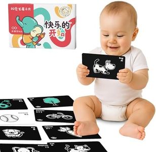 Happy Start High Contrast Baby Cards for Newborns - Black & White Cards, Water-Resistant, BPA-Free, Portable Educational Flashcards for Visual Stimulation, Award-Winning, Ages 0+ (English & Chinese)