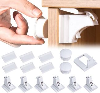 Vugttuon Magnetic Child Safety Cupboard Locks, Baby Drawer Lock 6 Locks + 2 Keys, Magnetic Child Lock, Child Proof Cupboard Locks, Baby Safety Locks for Kitchen Cabinets, Drawers, Door, Self-Adhesive