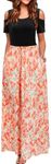 STYLEWORD Women's 2025 Summer Maxi Dresses Cold Shoulder Floral Sundress Casual Long Dress with Pocket(Floral50-298,S)