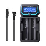 XTAR X2 2-Bay LCD Universal 18650 Charger Extended Version 2A Fast Charger for Rechargeable Batteries Li-ion 26650 21700 18350 16340 14500 Ni-MH AA AAA