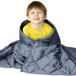 WONAP Cooling Weighted Blanket for Kids | 100% Natural Bamboo Viscose | 10 lbs | 41"x60" | Heavy Blanket | Folkstone Grey