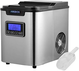 Arebos Machine à glaçons | Ice Cube Maker | 12 kg / 24 h | 10-15 minutes de production | 3 tailles de glaçons | Réservoir d'eau de 2,2 L | Machine à glaçons | Minuteur & écran LCD