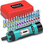 Aiourx 1/4 Inch Drive Torque Screwdriver Wrench Set, 2-22 in.-lb., 2 in-lb Increment, 31-pieces Torque Wrench Bits Set for Maintenance, Tools, Bike Repairing and Mounting Blue-green