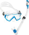 Cressi Pano 3 & Supernova Dry Mask & Snorkel Kits, Clear/Blue