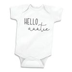 Hello Auntie Shirt, Surprise Pregnancy Announcement Gift Aunt (0-3 Months)