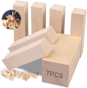 7Pcs Basswood Carving Blocks, Whittling Blocks Basswood for Craft, Basswood Carving Wood for Beginner to Expert …