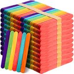 Okllen 1000 Pack Colored Craft Sticks, 6 Inch Wooden Popsicle Sticks, Ice Pop Ice Cream Sticks Jumbo Wood Sticks for Kids' Art, DIY Projects, Home Classroom Craft Supplies