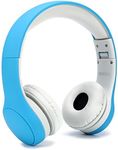 Anble Kids Headphone Over Ear, Wired Headsets with Microphone with 93dB Volume Limited, 3.5mm Audio Sharing Jack Cable, Foldable Children Headphone for iPhone iPad Amazon Fire 7 8 - Blue
