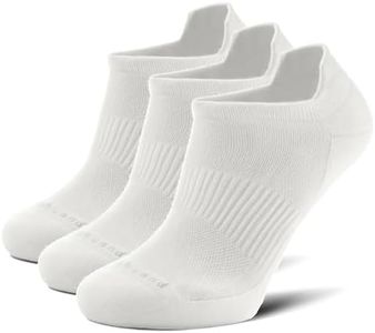 Toughland Merino Wool Socks for Men & Women – 80% Merino Wool, No Show, Lightweight, Cushioned for Running, Hiking, White, Large