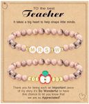 Btysun Teacher Appreciation Day Gift Ideas End of Year Teacher Gifts Initial Bracelet Pink Bracelet Mrs W Thank You Teacher Gifts from Student