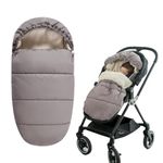 Warm Winter Baby Car Seat Cover and Bunting Bag for Baby Boy & Girl-Waterproof Stroller Footmuff for Cold Weather - Outdoor Sleeping Bag Collar with Zipper (Light Gray) for 0-24 Months