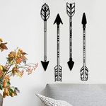 DUOOLN Metal Arrow Wall Decor Native American Wall Art Farmhouse Rustic Style Wall Sign 4 Pcs 17in Arrows Home Decor for Kitchen,Living Room,Indoor and Outdoor.(4Pcs Black Arrow)