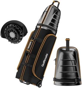 Golf Travel Bags for Airlines with Carbon Fiber Hard Top, Protective Club Traveling Cover with Wheel, Golf Club Carrier Case for Airplanes, Thick Padding, Durable Zipper and 2 Sided Spacious Pockets