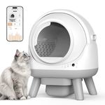 Coziley G1 Self Cleaning Litter Box for Multiple Cats, Automatic Cat Litter Box, Self-Cleaning Robot with Smart APP Control and Health Monitoring, Includes 2 Roll Trash Bag and Litter Mat White