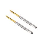 CoCud Spiral Point Taps, Metric M2 x 0.4 Thread, Titanium Coated High Speed Steel 6542 Screw Milling Threading Tap - (Applications: for Tapping Drilling Machine), 2-Pieces